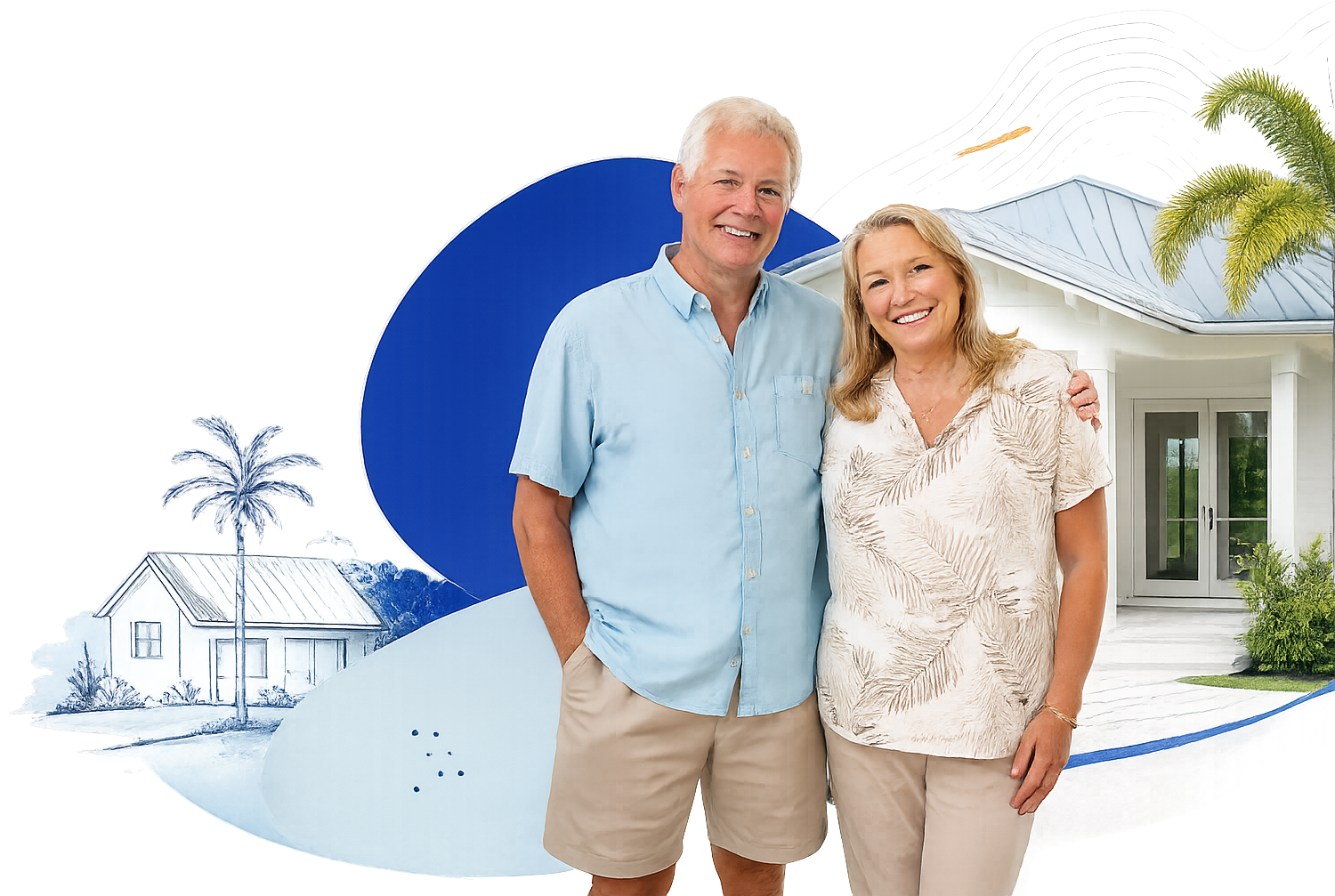 Liberty Savings Bank refinancing — couple in front of their Florida home